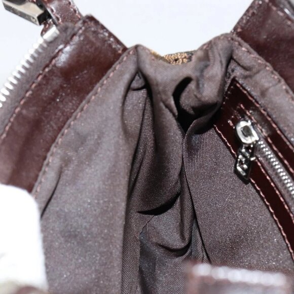 FENDI Zucca Canvas Shoulder Bag Black Brown Auth 146505 - Picture 12 of 16